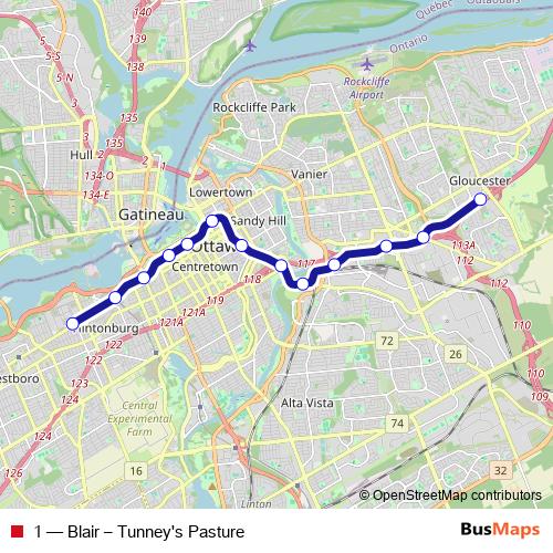 1 tram Line Map