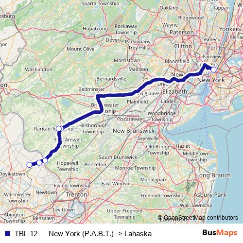 TBL 12 bus Line Map