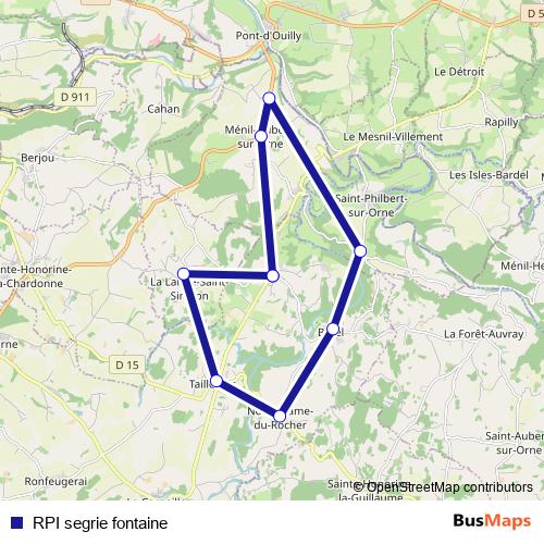 RPI segrie fontaine bus Line Map