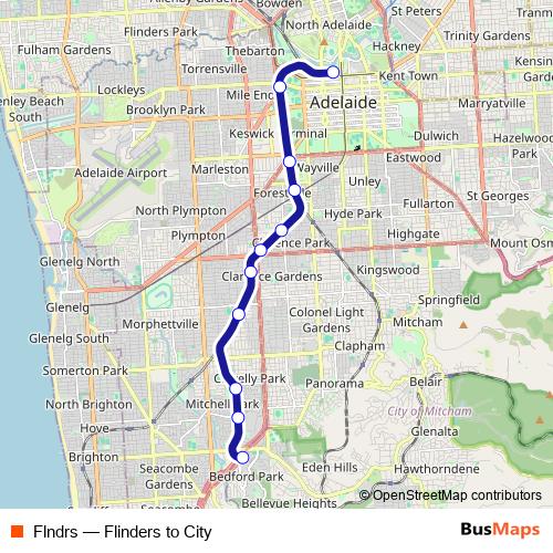 Flndrs rail Line Map