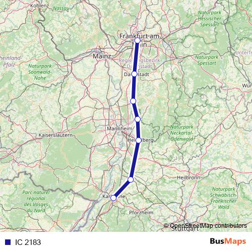 IC 2183 rail Line Map