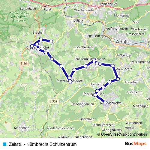 Zeitstr. - Nümbrecht Schulzentrum tram Line Map