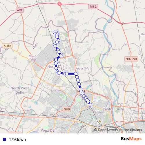 179down bus Line Map