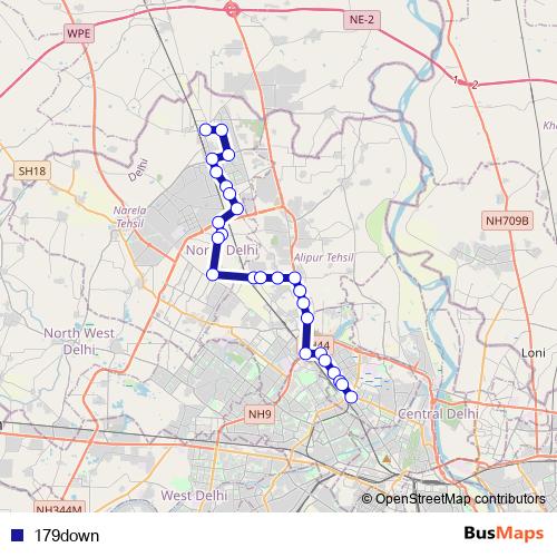 179down bus Line Map