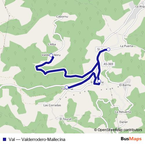 Val bus Line Map