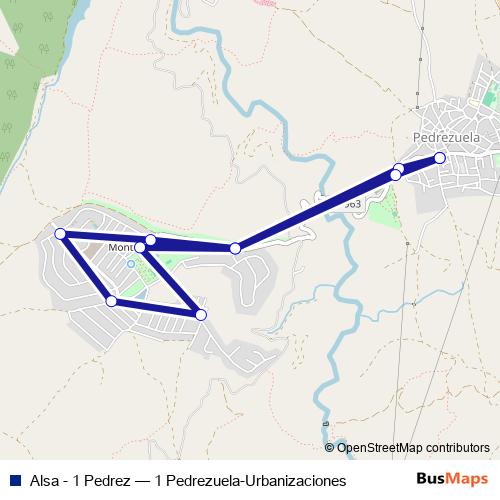 Alsa - 1 Pedrez bus Line Map