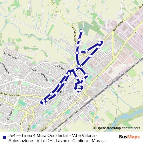 Je4 bus Line Map