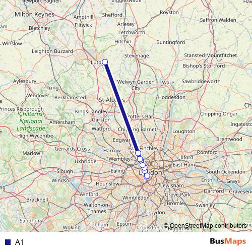 A1 bus Line Map