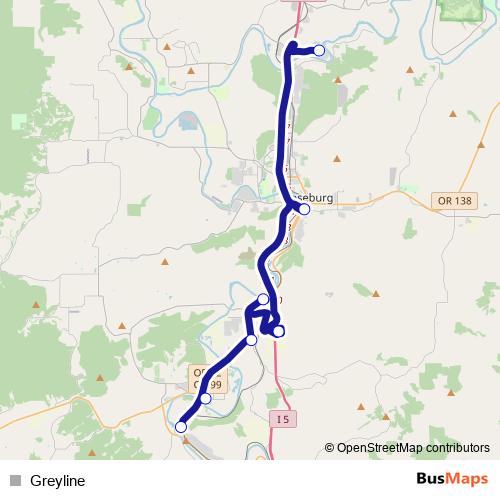 Greyline bus Line Map