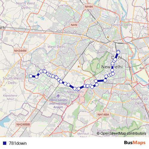 781down bus Line Map