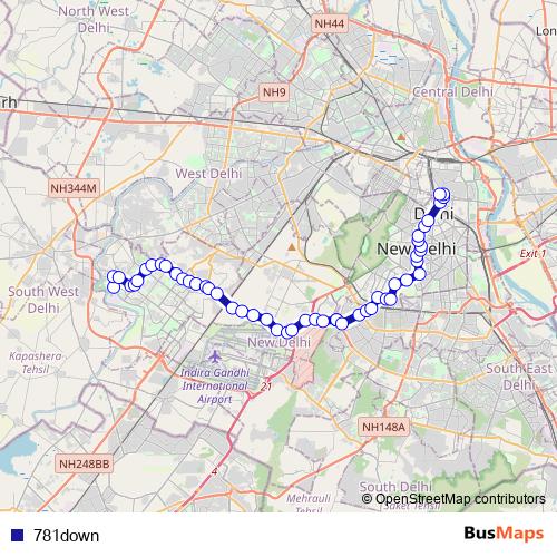 781down bus Line Map