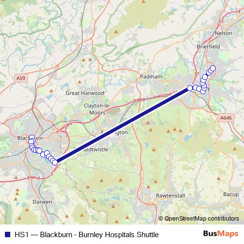 HS1 bus Line Map
