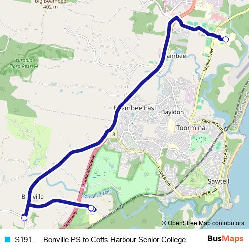 S191 bus Line Map