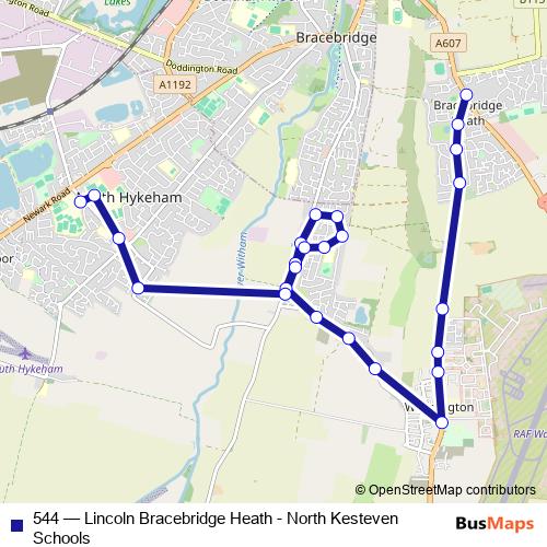 544 bus Line Map