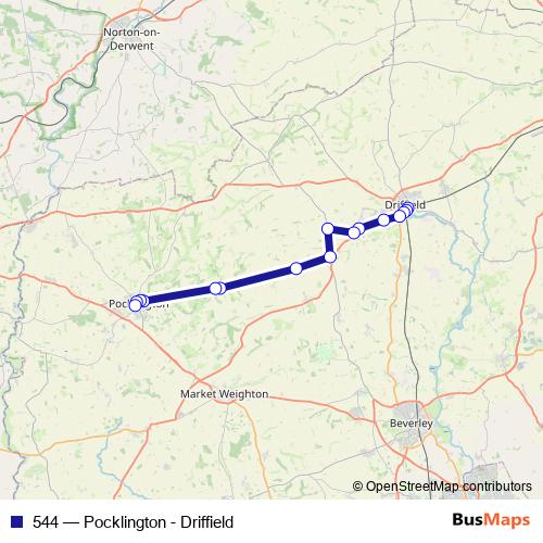 544 bus Line Map