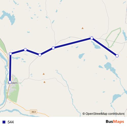 544 bus Line Map