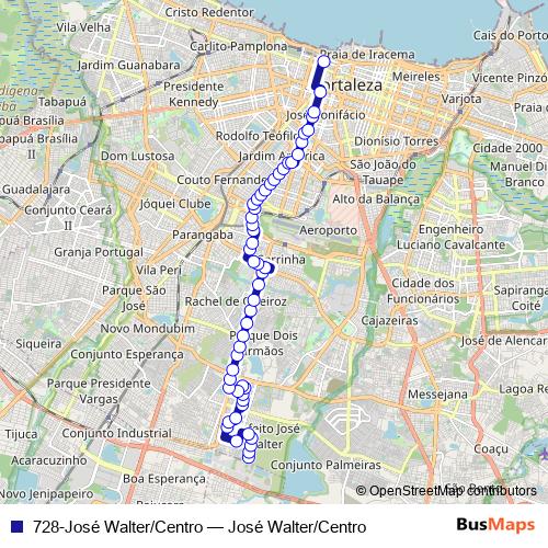 728-José Walter/Centro bus Line Map