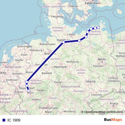 IC 1909 rail Line Map