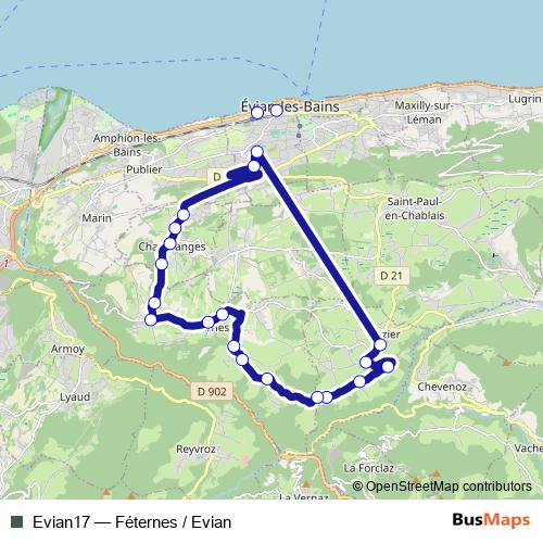 Evian17 bus Line Map