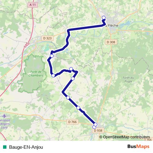 Bauge-EN-Anjou bus Line Map
