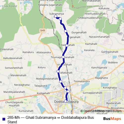 285-Mh bus Line Map