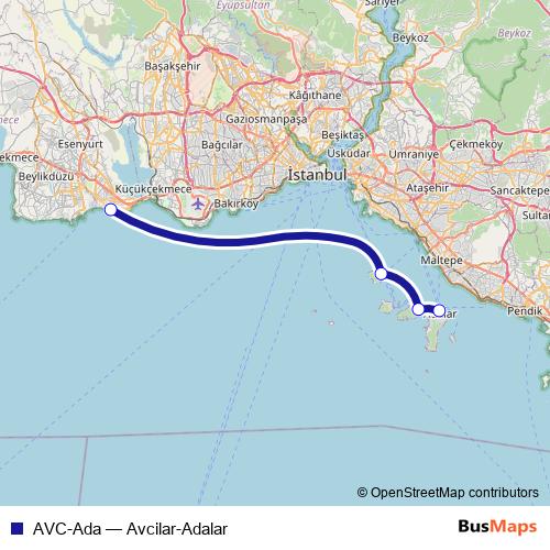 AVC-Ada ferry Line Map