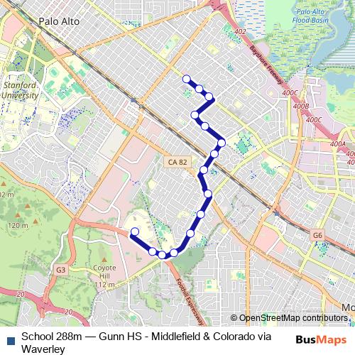 School 288m bus Line Map