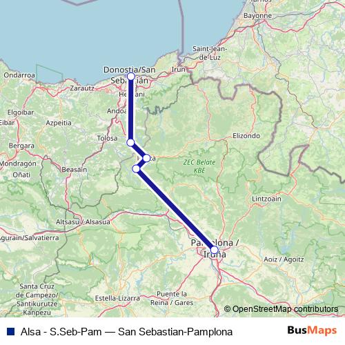 Alsa - S.Seb-Pam bus Line Map