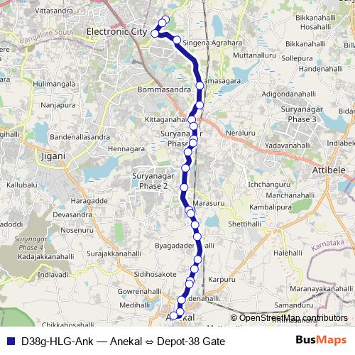 D38g-HLG-Ank bus Line Map