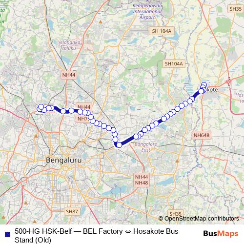 500-HG HSK-Belf bus Line Map