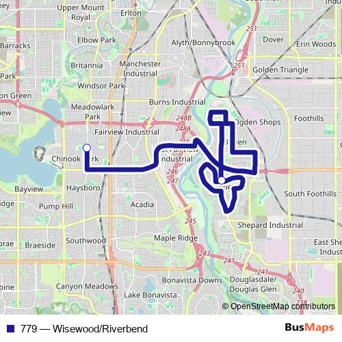 779 bus Line Map