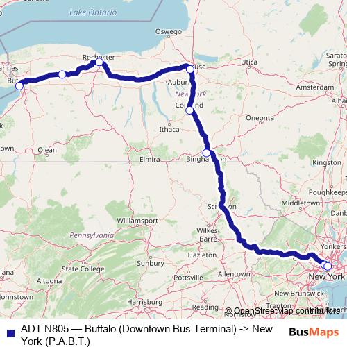 ADT N805 bus Line Map