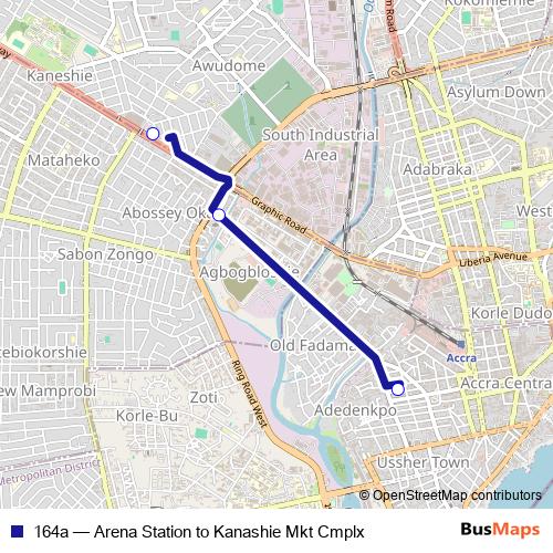 164a bus Line Map