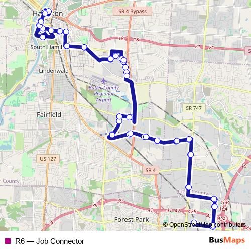 R6 bus Line Map