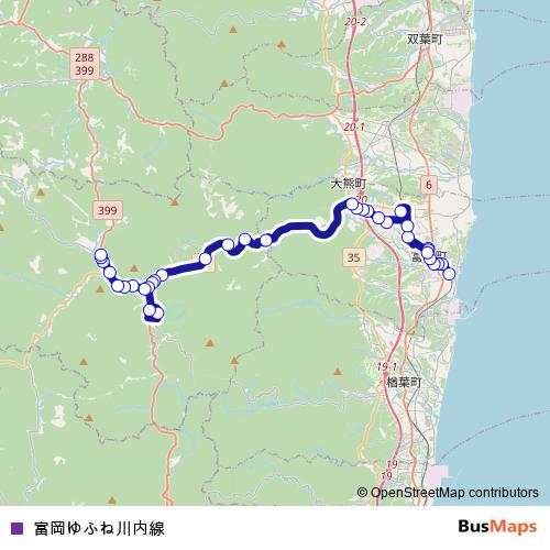 Tomioka Yufune Kawauchi Line bus Line Map
