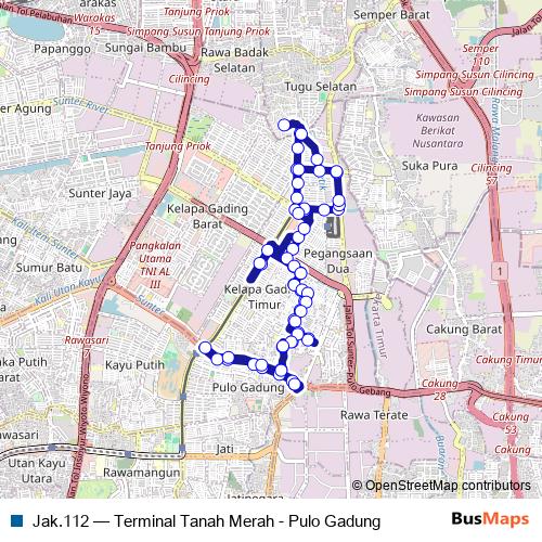 Jak.112 bus Line Map