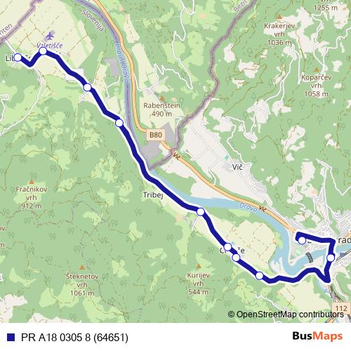 PR A18 0305 8 (64651) bus Line Map