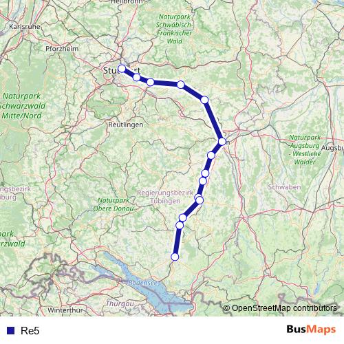 Re5 rail Line Map