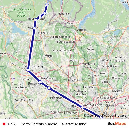 Re5 rail Line Map
