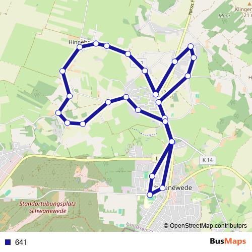 641 bus Line Map