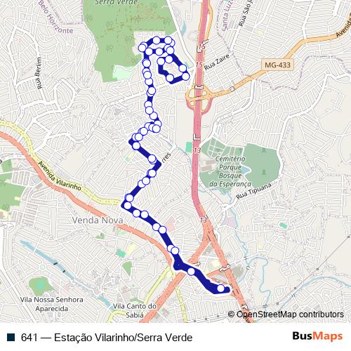 641 bus Line Map