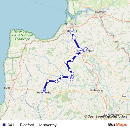 641 bus Line Map
