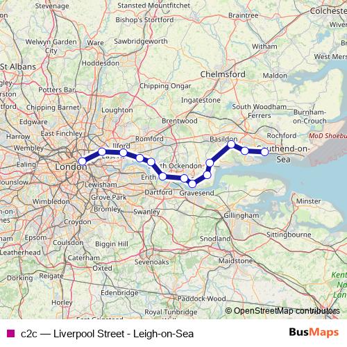 c2c rail Line Map