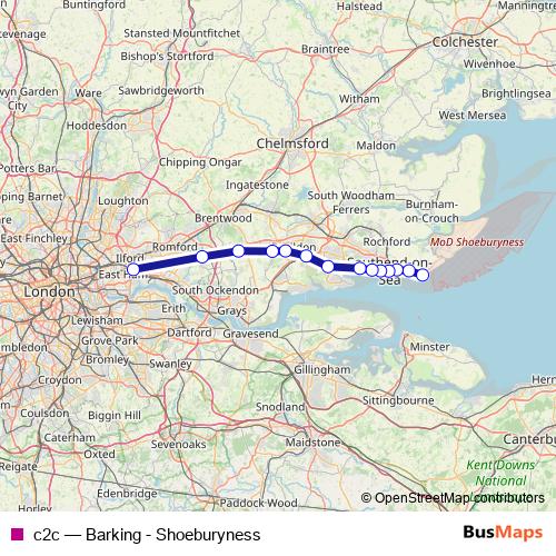c2c rail Line Map