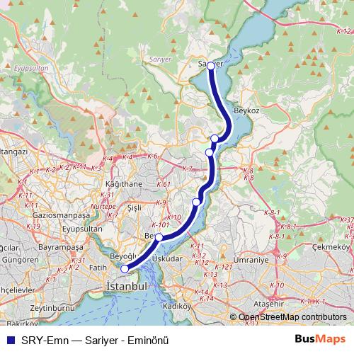 SRY-Emn ferry Line Map