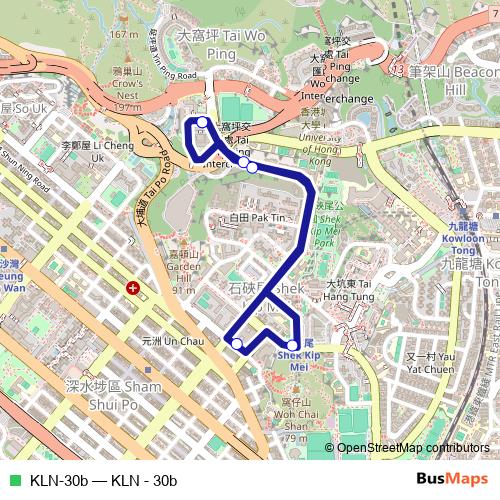 KLN-30b bus Line Map