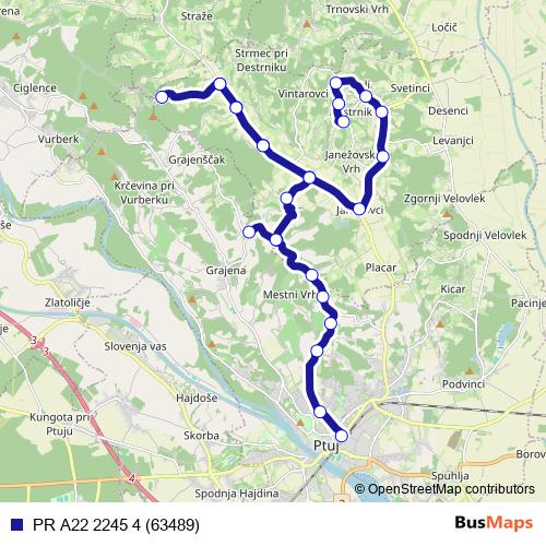 PR A22 2245 4 (63489) bus Line Map
