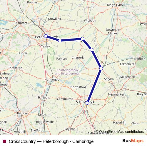 CrossCountry bus Line Map