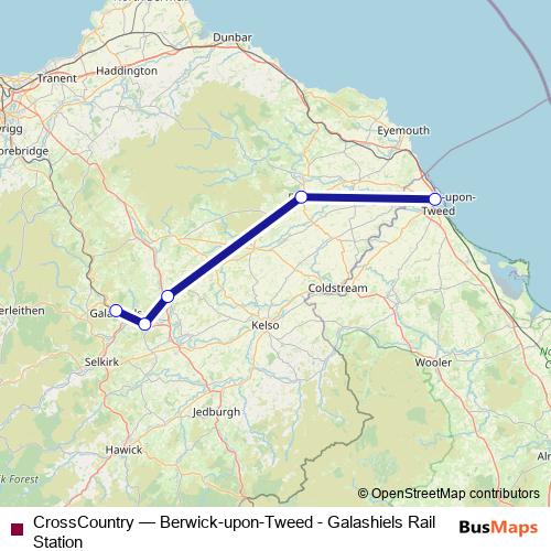 CrossCountry bus Line Map