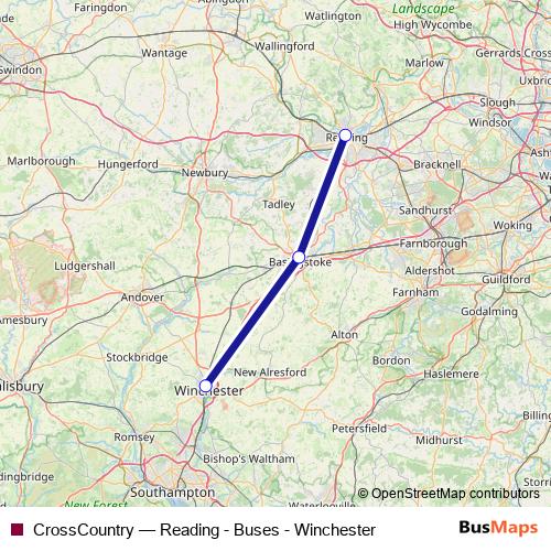 CrossCountry bus Line Map